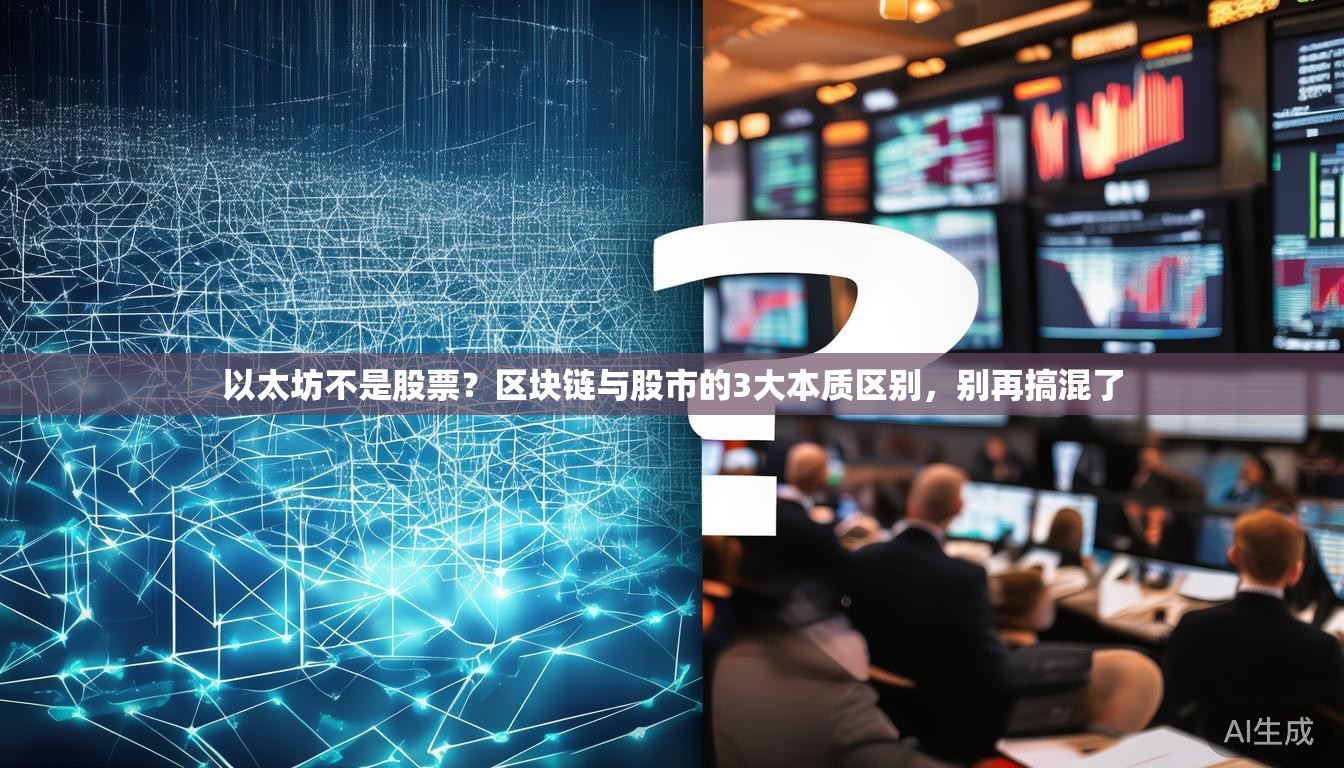 以太坊不是股票？区块链与股市的3大本质区别，别再搞混了